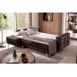 Canapé d'angle convertible ASSIA - en tissu de qualité 5 places, marron foncé, angle gauche (vu de face) Canapé d'angle convertible ASSIA - en tissu de qualité 5 places, marron foncé, angle gauche (vu de face)