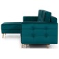 Canapé d'angle convertible - ASSIA VELOURS - en tissu de qualité 5 places, vert, angle gauche (vu de face) Canapé d'angle convertible - ASSIA VELOURS - en tissu de qualité 5 places, vert, angle gauche (vu de face)