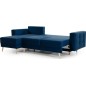 Canapé d'angle convertible ASSIA VELOURS - en tissu de qualité 5 places, bleu foncé, angle gauche (vu de face) Canapé d'angle convertible ASSIA VELOURS - en tissu de qualité 5 places, bleu foncé, angle gauche (vu de face)