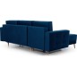 Canapé d'angle convertible ASSIA VELOURS - en tissu de qualité 5 places, bleu foncé, angle gauche (vu de face) Canapé d'angle convertible ASSIA VELOURS - en tissu de qualité 5 places, bleu foncé, angle gauche (vu de face)
