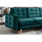 Canapé d'angle convertible ASSIA VELOURS - en tissu de qualité 5 places, vert, angle droit (vu de face)