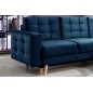 Canapé d'angle convertible ASSIA VELOURS - en tissu de qualité 5 places, bleu foncé, angle droit (vu de face) Canapé d'angle convertible ASSIA VELOURS - en tissu de qualité 5 places, bleu foncé, angle droit (vu de face)
