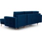 Canapé d'angle convertible ASSIA VELOURS - en tissu de qualité 5 places, bleu foncé, angle droit (vu de face) Canapé d'angle convertible ASSIA VELOURS - en tissu de qualité 5 places, bleu foncé, angle droit (vu de face)