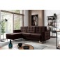 Canapé d'angle convertible ASSIA VELOURS - en tissu de qualité 5 places, marron foncé, angle gauche (vu de face) Canapé d'angle convertible ASSIA VELOURS - en tissu de qualité 5 places, marron foncé, angle gauche (vu de face)