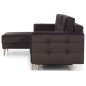 Canapé d'angle convertible ASSIA VELOURS - en tissu de qualité 5 places, marron foncé, angle gauche (vu de face) Canapé d'angle convertible ASSIA VELOURS - en tissu de qualité 5 places, marron foncé, angle gauche (vu de face)