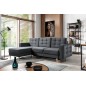 Canapé d'angle convertible ASSIA VELOURS - en tissu de qualité 5 places, gris anthracite, angle gauche (vu de face) Canapé d'angle convertible ASSIA VELOURS - en tissu de qualité 5 places, gris anthracite, angle gauche (vu de face)
