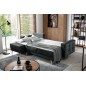 Canapé d'angle convertible ASSIA VELOURS - en tissu de qualité 5 places, gris anthracite, angle gauche (vu de face) Canapé d'angle convertible ASSIA VELOURS - en tissu de qualité 5 places, gris anthracite, angle gauche (vu de face)