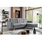 Canapé d'angle convertible ASSIA VELOURS - en tissu de qualité 5 places, gris, angle droit (vu de face) Canapé d'angle convertible ASSIA VELOURS - en tissu de qualité 5 places, gris, angle droit (vu de face)
