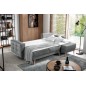 Canapé d'angle convertible ASSIA VELOURS - en tissu de qualité 5 places, gris, angle droit (vu de face) Canapé d'angle convertible ASSIA VELOURS - en tissu de qualité 5 places, gris, angle droit (vu de face)