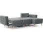 Canapé d'angle convertible ASSIA VELOURS - en tissu de qualité 5 places, gris, angle droit (vu de face) Canapé d'angle convertible ASSIA VELOURS - en tissu de qualité 5 places, gris, angle droit (vu de face)