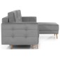 Canapé d'angle convertible ASSIA VELOURS - en tissu de qualité 5 places, gris, angle droit (vu de face) Canapé d'angle convertible ASSIA VELOURS - en tissu de qualité 5 places, gris, angle droit (vu de face)