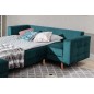 Canapé panoramique convertible - ASMA VELOURS - en tissu de qualité 5 places, vert foncé, méridienne à gauche et angle à droite Canapé panoramique convertible - ASMA VELOURS - en tissu de qualité 5 places, vert foncé, méridienne à gauche et angle à droite