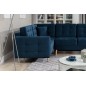 Canapé panoramique convertible - ASMA VELOURS - en tissu de qualité 5 places, bleu foncé, méridienne à droite et angle à gauche Canapé panoramique convertible - ASMA VELOURS - en tissu de qualité 5 places, bleu foncé, méridienne à droite et angle à gauche