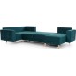 Canapé panoramique convertible - ASMA VELOURS - en tissu de qualité 5 places, vert foncé, méridienne à droite et angle à gauche Canapé panoramique convertible - ASMA VELOURS - en tissu de qualité 5 places, vert foncé, méridienne à droite et angle à gauche