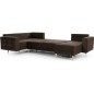 Canapé panoramique convertible - ASMA VELOURS - en tissu de qualité 5 places, marron foncé, méridienne à droite et angle à gauch Canapé panoramique convertible - ASMA VELOURS - en tissu de qualité 5 places, marron foncé, méridienne à droite et angle à gauch