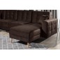 Canapé panoramique convertible - ASMA VELOURS - en tissu de qualité 5 places, marron foncé, méridienne à droite et angle à gauch Canapé panoramique convertible - ASMA VELOURS - en tissu de qualité 5 places, marron foncé, méridienne à droite et angle à gauch