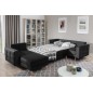 Canapé panoramique convertible - ASMA VELOURS - en tissu de qualité 5 places, gris anthracite, méridienne à gauche et angle à dr Canapé panoramique convertible - ASMA VELOURS - en tissu de qualité 5 places, gris anthracite, méridienne à gauche et angle à dr