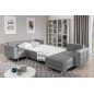 Canapé panoramique convertible - ASMA VELOURS - en tissu de qualité 5 places, gris, méridienne à droite et angle à gauche (vu de Canapé panoramique convertible - ASMA VELOURS - en tissu de qualité 5 places, gris, méridienne à droite et angle à gauche (vu de