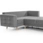 Canapé panoramique convertible - ASMA VELOURS - en tissu de qualité 5 places, gris, méridienne à droite et angle à gauche (vu de Canapé panoramique convertible - ASMA VELOURS - en tissu de qualité 5 places, gris, méridienne à droite et angle à gauche (vu de