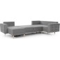 Canapé panoramique convertible - ASMA VELOURS - en tissu de qualité 5 places, gris, méridienne à gauche et angle à droite (vu de Canapé panoramique convertible - ASMA VELOURS - en tissu de qualité 5 places, gris, méridienne à gauche et angle à droite (vu de