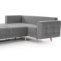 Canapé panoramique convertible - ASMA VELOURS - en tissu de qualité 5 places, gris, méridienne à gauche et angle à droite (vu de Canapé panoramique convertible - ASMA VELOURS - en tissu de qualité 5 places, gris, méridienne à gauche et angle à droite (vu de