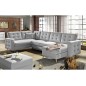 Canapé panoramique convertible - ASMA - en tissu de qualité 7 places, gris, méridienne à droite et angle à gauche (vu de face) Canapé panoramique convertible - ASMA - en tissu de qualité 7 places, gris, méridienne à droite et angle à gauche (vu de face)