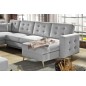 Canapé panoramique convertible - ASMA - en tissu de qualité 7 places, gris, méridienne à droite et angle à gauche (vu de face) Canapé panoramique convertible - ASMA - en tissu de qualité 7 places, gris, méridienne à droite et angle à gauche (vu de face)