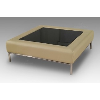 Table basse en simili cuir italien PALOMA, beige