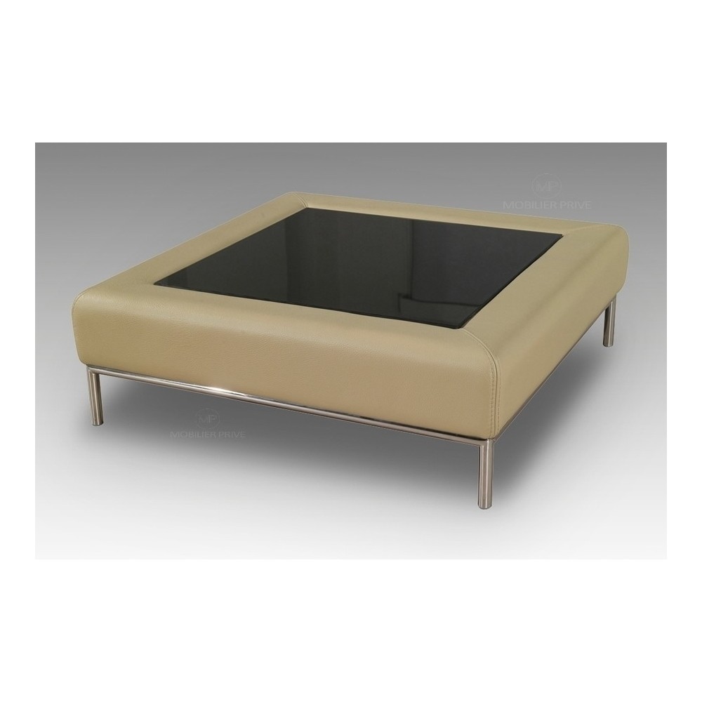 Table basse en simili cuir italien PALOMA, beige Table basse en simili cuir italien PALOMA, beige