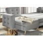 Canapé panoramique convertible - ASMA - en tissu de qualité 7 places, gris, méridienne à gauche et angle à droite (vu de face) Canapé panoramique convertible - ASMA - en tissu de qualité 7 places, gris, méridienne à gauche et angle à droite (vu de face)