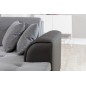 Canapé panoramique convertible - DAMIEN VELOURS - en tissu gris de qualité et caisse simili noir, 7 places, gris, méridienne à d Canapé panoramique convertible - DAMIEN VELOURS - en tissu gris de qualité et caisse simili noir, 7 places, gris, méridienne à d