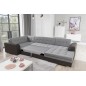 - Canapé panoramique convertible - DAMIEN VELOURS - en velours gris clair gris foncé de qualité, 7 places, gris, méridienne à dr - Canapé panoramique convertible - DAMIEN VELOURS - en velours gris clair gris foncé de qualité, 7 places, gris, méridienne à dr