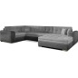 - Canapé panoramique convertible - DAMIEN VELOURS - en velours gris clair gris foncé de qualité, 7 places, gris, méridienne à dr - Canapé panoramique convertible - DAMIEN VELOURS - en velours gris clair gris foncé de qualité, 7 places, gris, méridienne à dr