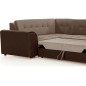 Canapé panoramique convertible - DAMIEN VELOURS - en velours marron clair marron foncé de qualité, 7 places, méridienne à droite Canapé panoramique convertible - DAMIEN VELOURS - en velours marron clair marron foncé de qualité, 7 places, méridienne à droite