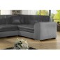 Canapé panoramique convertible - DAMIEN VELOURS - velours gris foncé et gris clair de qualité, 7 places, méridienne à gauche et Canapé panoramique convertible - DAMIEN VELOURS - velours gris foncé et gris clair de qualité, 7 places, méridienne à gauche et