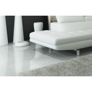 Canapé d'angle en cuir italien 6 places BIRKIN, blanc