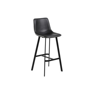 Tabouret ORELIA en simili cuir noir