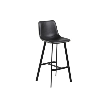 Tabouret ORELIA en simili cuir noir