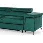 - Canapé d'angle convertible - ERWAN - en velours luxe 5 places, vert, angle gauche (vu de face) - Canapé d'angle convertible - ERWAN - en velours luxe 5 places, vert, angle gauche (vu de face)