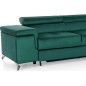 Canapé d'angle convertible - ERWAN - en velours luxe 5 places, vert, angle droit (vu de face) Canapé d'angle convertible - ERWAN - en velours luxe 5 places, vert, angle droit (vu de face)