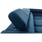 Canapé d'angle convertible - ERWAN - en velours luxe 5 places, bleu foncé, angle droit (vu de face)