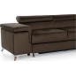Canapé d'angle convertible - ERWAN - en velours luxe 5 places, chocolat, angle droit (vu de face) Canapé d'angle convertible - ERWAN - en velours luxe 5 places, chocolat, angle droit (vu de face)