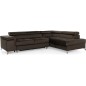 Canapé d'angle convertible - ERWAN - en velours luxe 5 places, chocolat, angle droit (vu de face) Canapé d'angle convertible - ERWAN - en velours luxe 5 places, chocolat, angle droit (vu de face)