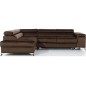 Canapé d'angle convertible - ERWAN - en velours luxe 5 places, chocolat, angle gauche (vu de face) Canapé d'angle convertible - ERWAN - en velours luxe 5 places, chocolat, angle gauche (vu de face)