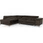 Canapé d'angle convertible - ERWAN - en velours luxe 5 places, chocolat, angle gauche (vu de face) Canapé d'angle convertible - ERWAN - en velours luxe 5 places, chocolat, angle gauche (vu de face)