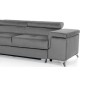 Canapé d'angle convertible - ERWAN - en velours luxe 5 places, gris, angle gauche (vu de face) Canapé d'angle convertible - ERWAN - en velours luxe 5 places, gris, angle gauche (vu de face)