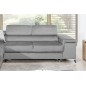 Canapé d'angle convertible - ERWAN - en velours luxe 5 places, gris, angle gauche (vu de face) Canapé d'angle convertible - ERWAN - en velours luxe 5 places, gris, angle gauche (vu de face)