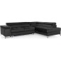 Canapé d'angle convertible - ERWAN - en velours luxe 5 places, anthracite, angle droit (vu de face) Canapé d'angle convertible - ERWAN - en velours luxe 5 places, anthracite, angle droit (vu de face)