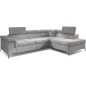 Canapé d'angle convertible - ERNEST - en tissu luxe 5 places, gris, angle droit (vu de face)