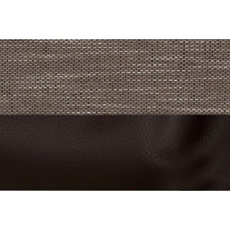 Canapé d'angle convertible - ERMAN - en tissu et simili 5 places, marron et chocolat, angle droit (vu de face)